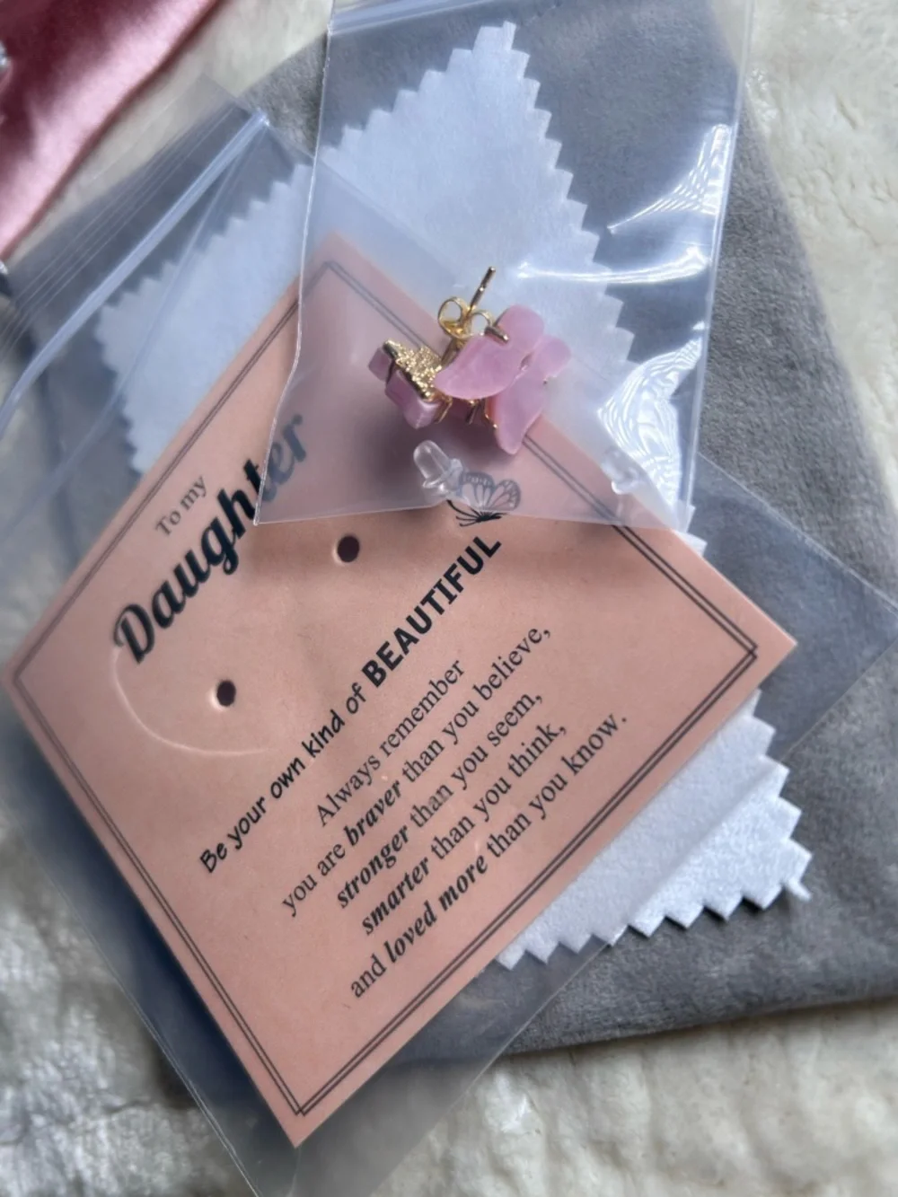 NWT Jewelry Bundle, A New Day Necklace Daughter Butterfly Huggie Hoops earrings